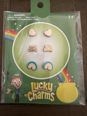 Lucky charms earrings rainbows hearts stud earrings new 3 pack earrings
