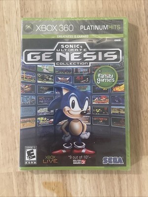 SONIC'S ULTIMATE GENESIS COLLECTION X-BOX 360 GAME DISC, MANUAL & CASE SEALED