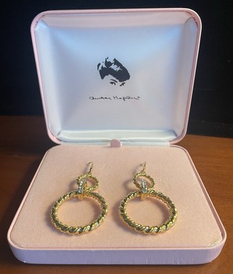 Camrose & Kross Audrey Hepburn Gold Tone Twisted Circle Earrings