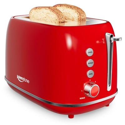 2 Slice Stainless Steel Toaster Retro with 6 Bread Shade Settings, Bagel, Can...