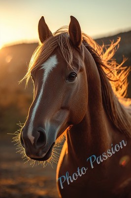 A4 Foto Pferd Kunstportrait - Wandposter (2992)