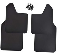 Universal Mud Flaps 4-Piece Set for Trucks/SUVs - Black/Red, Pre Black/4PCS