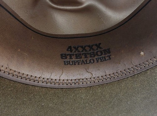 Stetson 4XXXX Buffalo Brown Cowboy Hat Sz 7 1/78 [23 Mink) - Picture 5 of 8