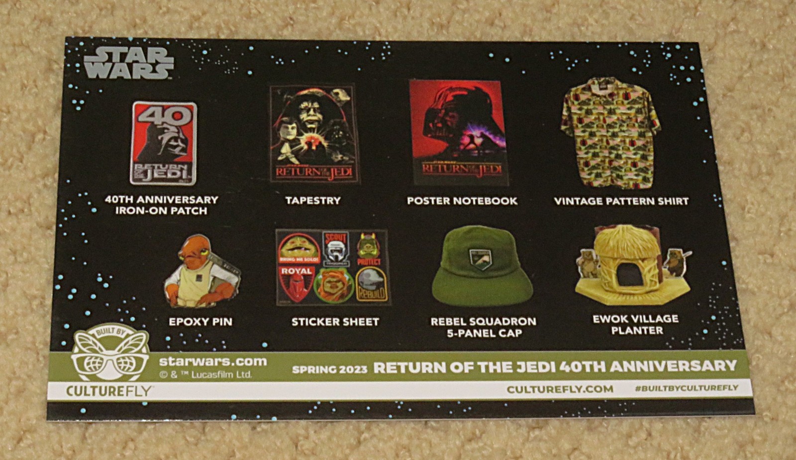 Culturefly Lucasfilm Star Wars Galaxy Box Spring 2023 ROTJ 40th Anniversary XL