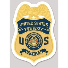 3 Inch Non-Reflective United States Federal Officer Seal Vinyl Sticker