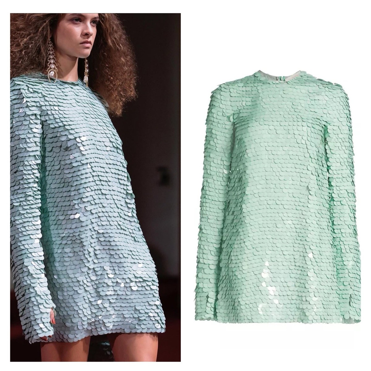 ZIMMERMANN Eden Dress Sequined size 8 blue aqua Silk Long