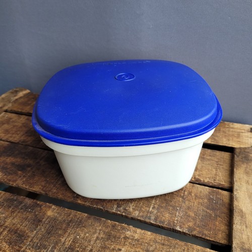 VINTAGE TUPPERWARE REISKOCHER / DAMPFGARER / MULTI-SERVIERER - BLAUER DECKEL