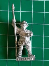 Bretonnian Men-At-Arms Sergeant #B Citadel Metal OOP Warhammer Fantasy GW 1980s