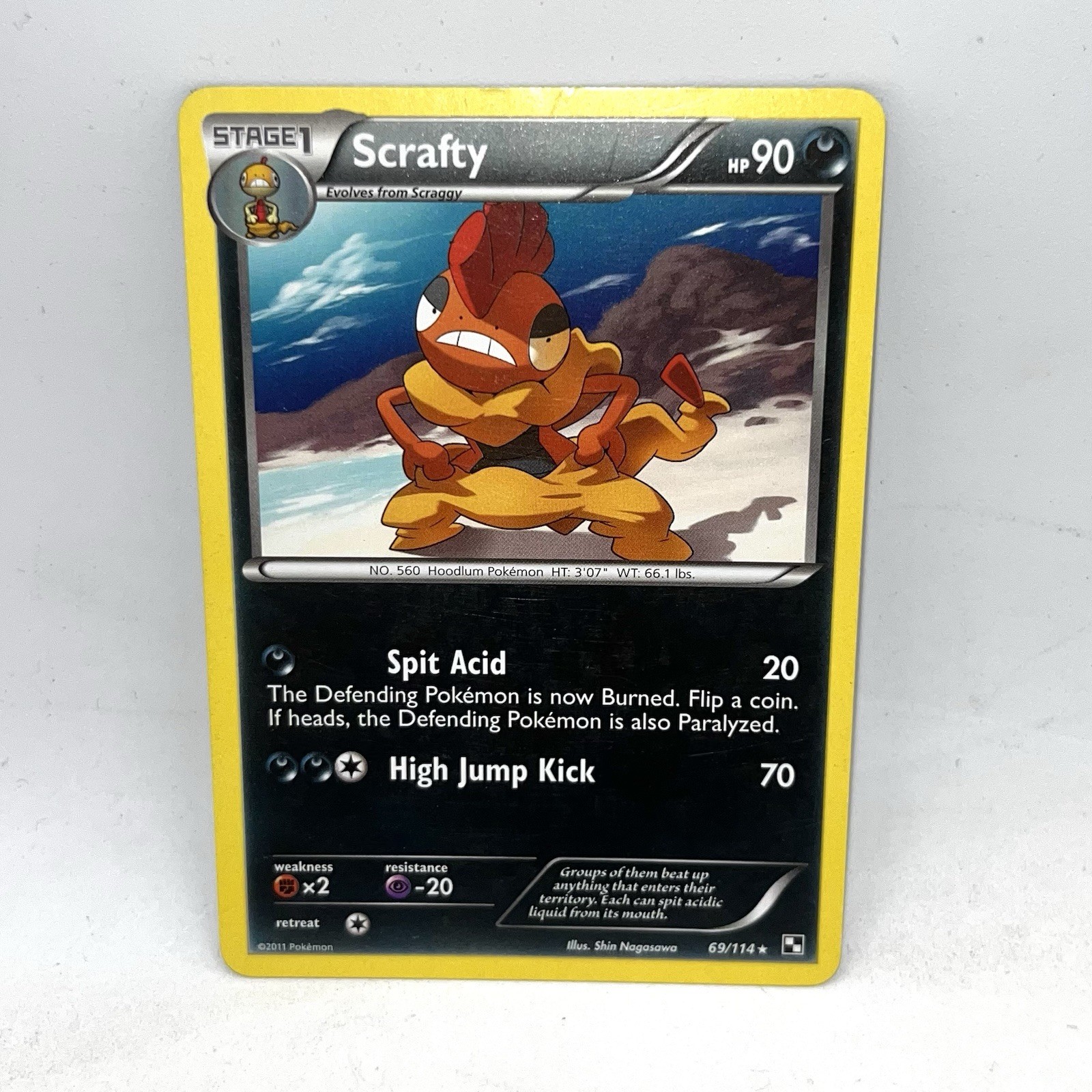 Scrafty 69/114 Black & White Non-holo 2011 MP Pokemon TCG