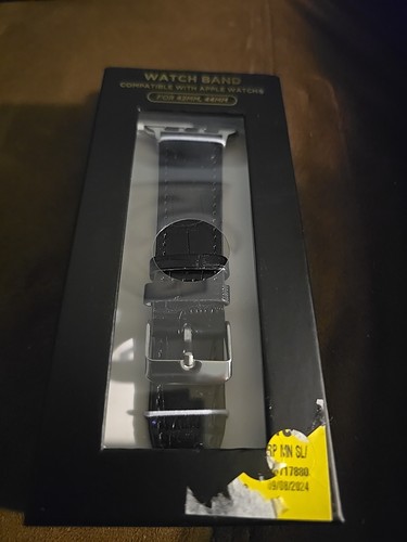 Cinturino ecopelle nero per Apple Watch (per 42MM, 44MM) NUOVO IN CONFEZIONE - Foto 3 di 3