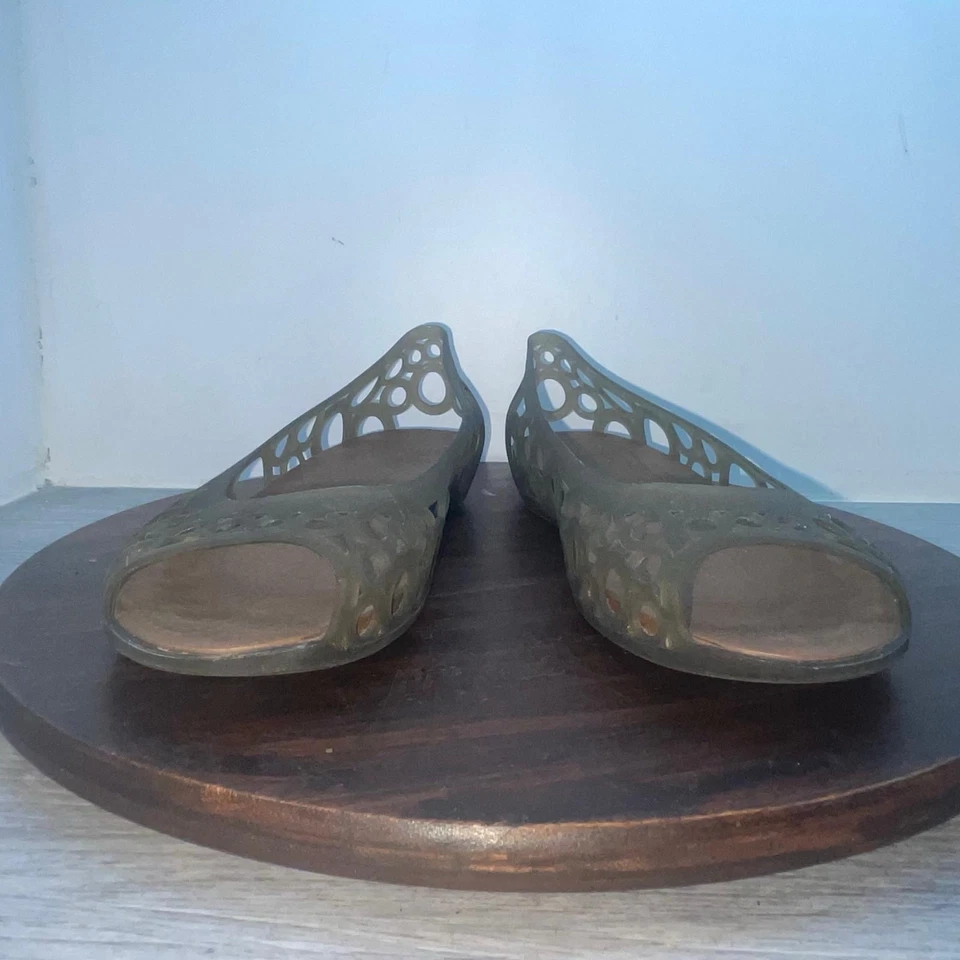 Crocs Adrina III Sandals Womens Size 8 Comfort Peep Toe Jelly Cutout Shoes - Image 4 of 4