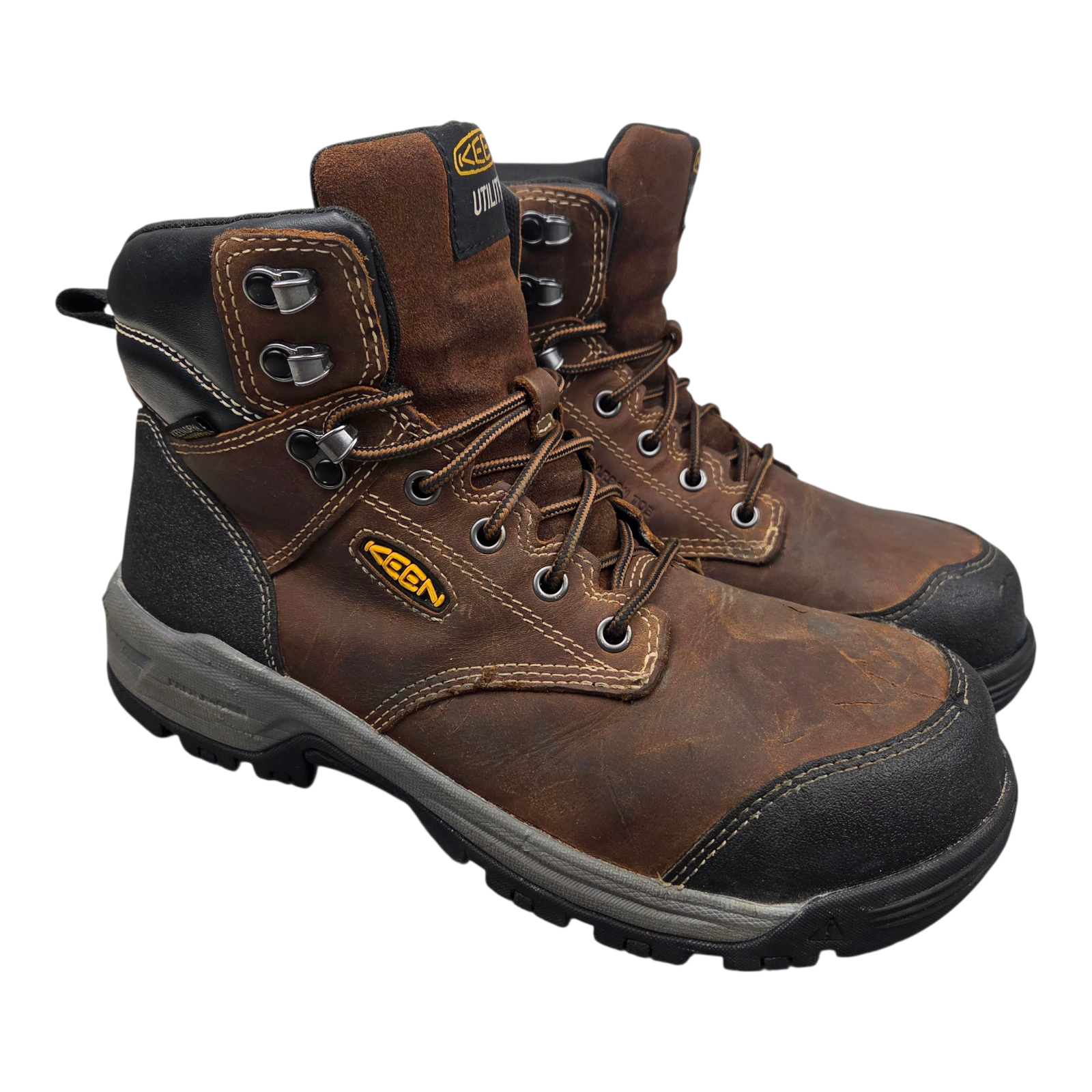 Stivali impermeabili Keen Evanston 6 punta carbonio uomo taglia 8 5D bisonte nero stringati