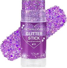 Go Ho Violet Purple Glitter Stick,Hair Face Body Shimmer for Women Kids