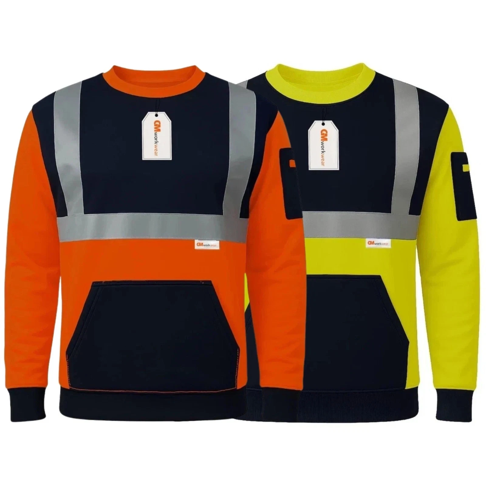 Hi Vis Pro Class 3 Safety Sweatshirt Reflective Thermal Work Jumper PPE