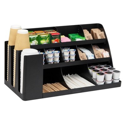 Mind Reader Cup and Condiment Station, 24Lx11.5Wx12.5H Black