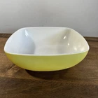 Vintage Pyrex Glass Casserole # 525B Primary Yellow 2 1/2 Qt. Square