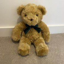 Vintage Keel Toys Simply Soft Collection Large Teddy Bear Green Bow