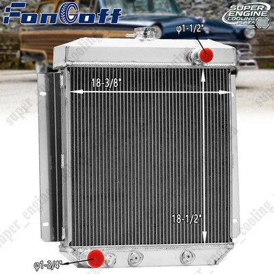 4 Row Aluminum Radiator For 1954-1956 55 Ford Fairline Country Squire 4.8L.
