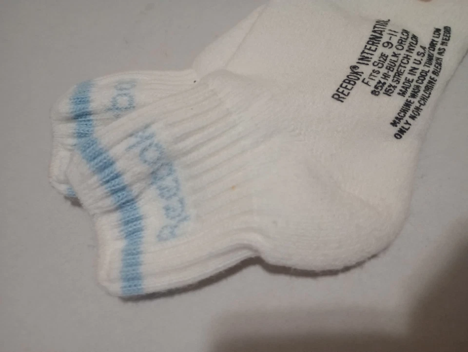 Calcetines Reebok Crew Años Ochenta De Colección Sin Stock Nuevos Raros Originales Talla 9-11 Azul Foto 4 de 4