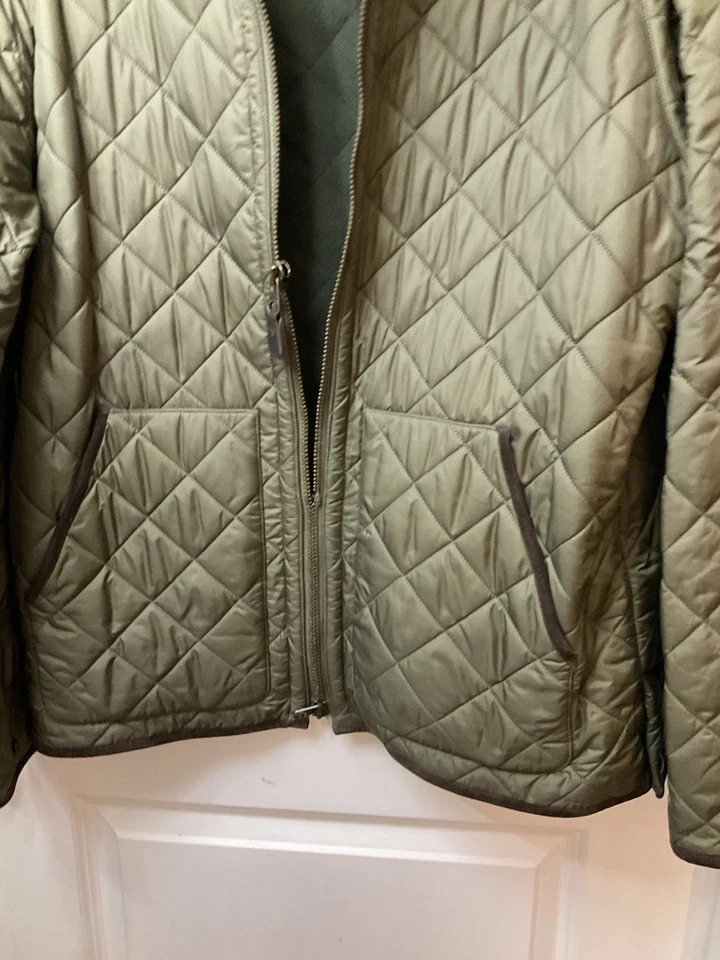 Chaqueta Polo Ralph Lauren Diamante Acolchada Cremallera Completa Forrada de Vellón Para Hombre Verde Oliva Foto 2 de 4