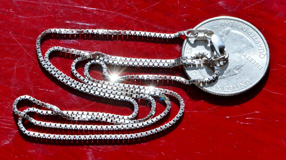 Collar Oro Blanco 14k 585 Italiano 20.25" Caja Eslabón Cadena 4.60gr Aurafin1 N3528 Foto 4 de 4