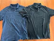 Rhone Delta Pique Polo Shirt Men Large 2 Shirts Black, Navy