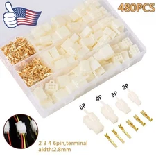 480PCS Motorcycle Car Electrical 2.8mm 2/3/4/6 Pin Wire Connectors Terminal Kit