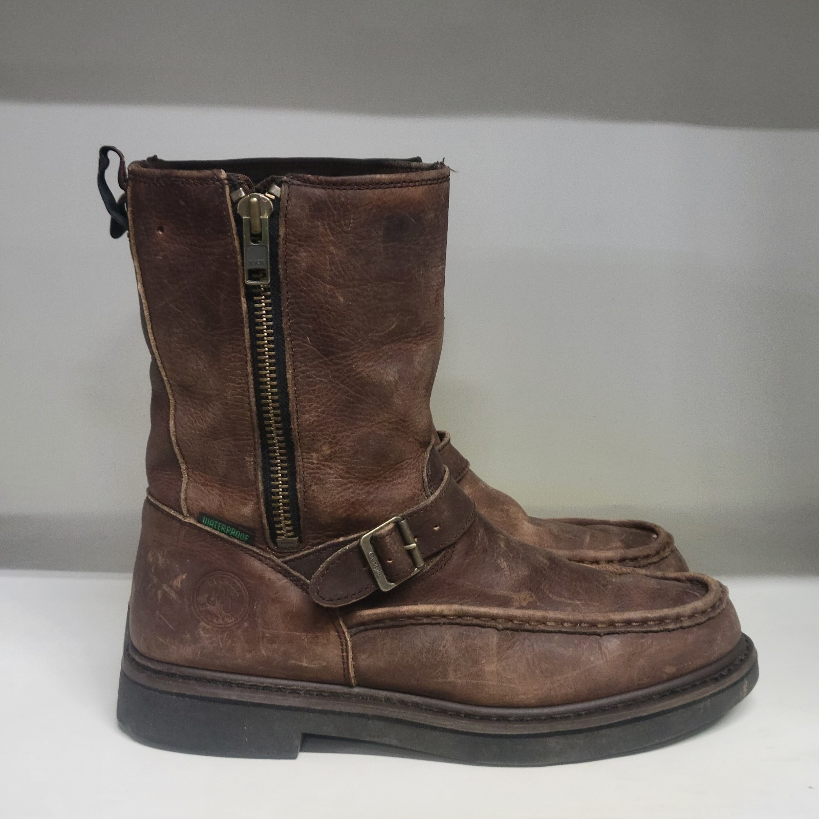 Georgia Boot Side Zip WP Soft Toe Boot Brown Mens… - image 1