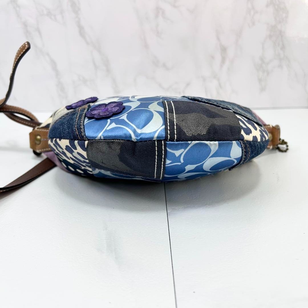 Near Mint COACH 10819 Denim Patchwork Shoulder Ba… - image 4