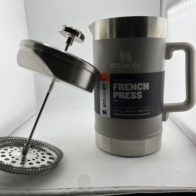 STANLEY Classic Stay-Hot French Press Coffee Maker 48 oz Ash Gray New