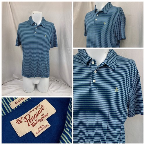 Penguin Classic Fit Polo Shirt L Blue 