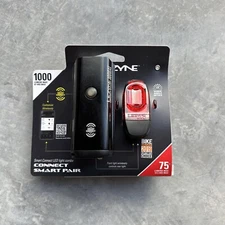 Lezyne Connect Smart 1000XL Headlight and KTV Pro Smart Taillight Set: Black