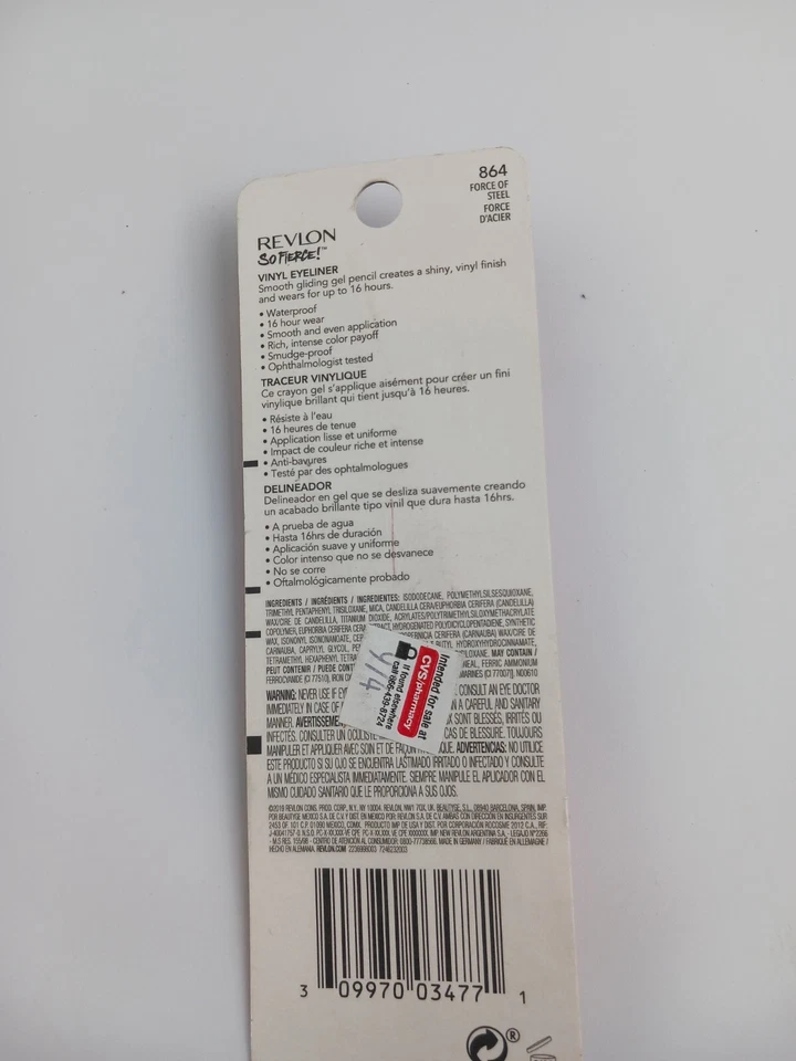 4 PACK REVLON VINYL EYELINER SMOOTH GLIDING GEL PENCIL 864 FORCE OF STEEL - Image 4 of 4