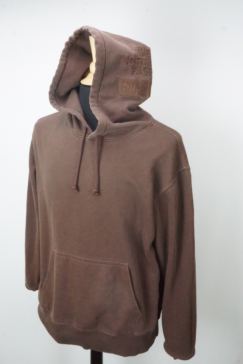 The North Face x SUPREME Brown Hooded Sweatshirt Sz M | eBay
