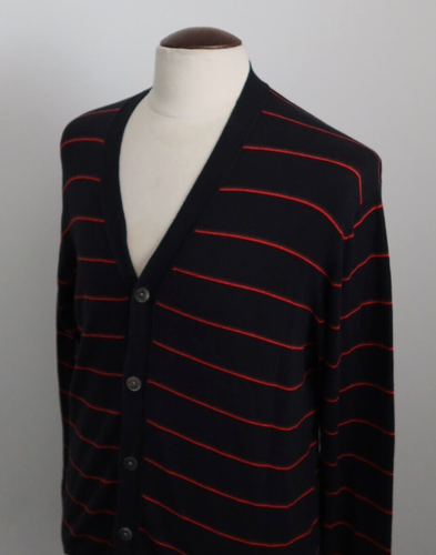 Mens Paul Smith Navy Blue Striped Cardigan - Size Medium - 第 4/5 張圖片