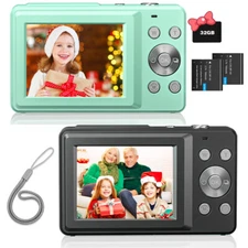 Digital Camera Anti-Shake FHD 1080P Kids Camera with 32GB Card Portable Camera