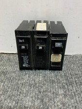 Mixed Brands Lot x 3 120/240 VAC Circuit Breakers 20 Amp 1 Pole Breakers Plug In