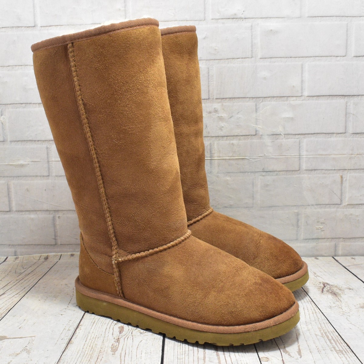 Womens UGG Australia Tan Classic Tall Sheepskin Mid Calf Boots UK