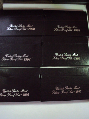 1992 to 1998-silver proof sets in ogp with coa.7 sets in all - Picture 5 of 5