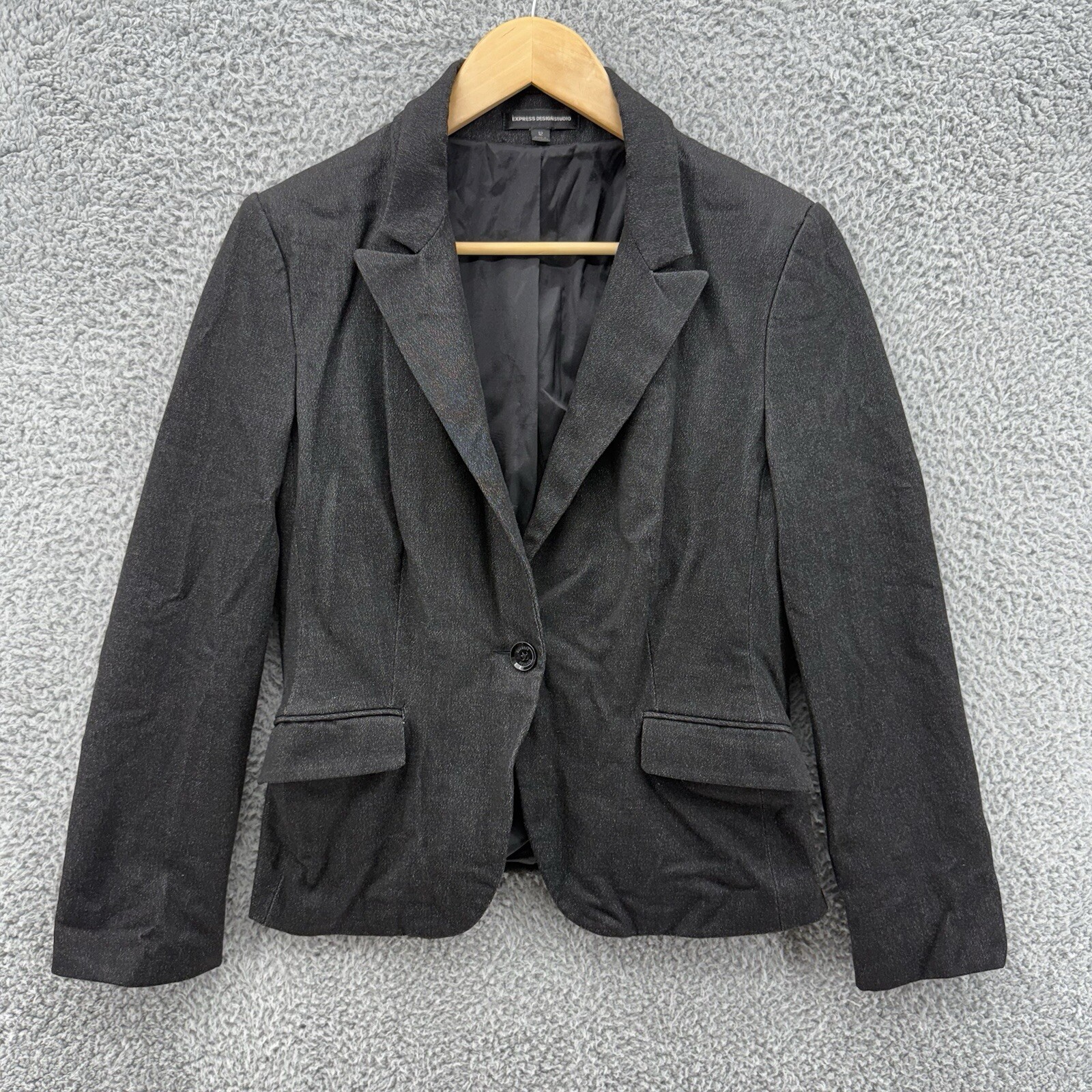 Express Design Studio Black Single Button Long Sl… - image 1