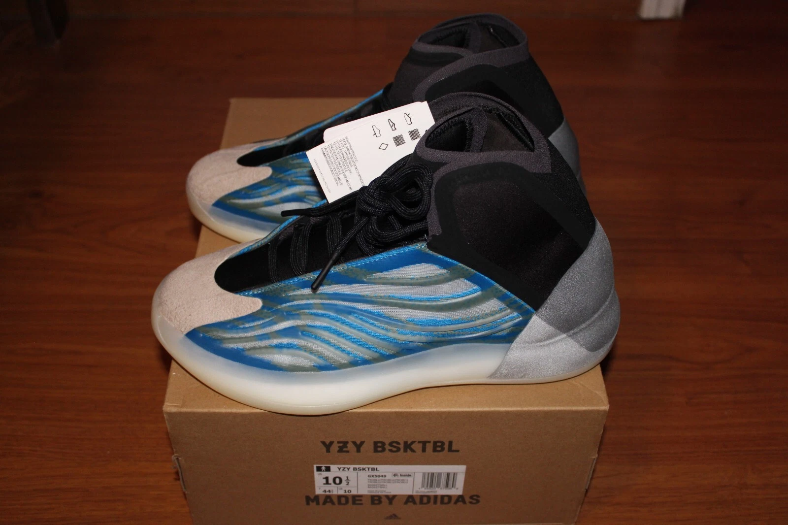 Taglia 10 5 Adidas Yeezy basket blu congelato