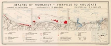 1943 Military War Map Beaches of Normandy - Vierville to Houlgate Poster History
