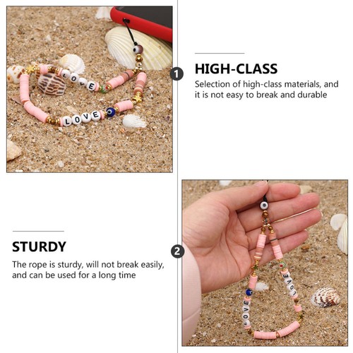 Beaded Lanyard Decorative Lanyard Letters Phone Strap Phone Pendant - 第 3/12 張圖片