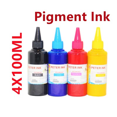 4X100ML Pigment refill Ink for 4 colors Printer CISS Cartridge