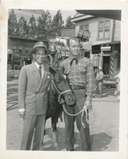 ALAN LADD & Pony CANDID Behind The Scenes Studio Set WILD HARVEST Snapshot Photo