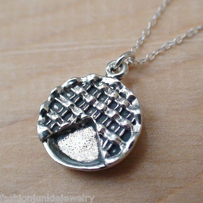 Tortenanhänger Halskette - 925 Sterling Silber - Torten Bäckerei Gebäck Essen Bäcker Mama 