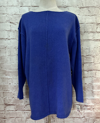 Vintage Chaus Lagenlook Sweater Womens Small NEW PERIWINKLE Blue Exposed Seam