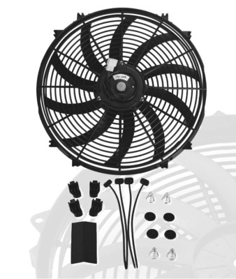 16  Universal Slim Fan 3000FCM Push Pull Electric Radiator Cooling 12V Mount Kit