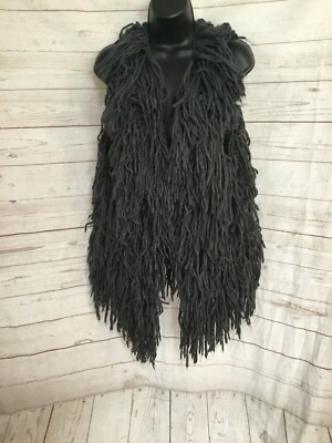 Blu Pepper Women s Gray Open Front Furry Vest Size L Large