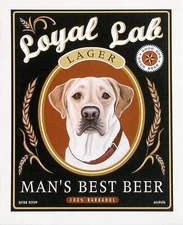 Retro Pets by Krista Brooks-Yellow Lab-Loyal Lab 8x10 Print